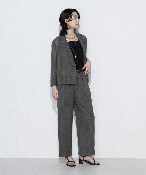 COMME CA PLATINUM S-SIZE / コムサ・プラチナ エスサイズ その他パンツ | 〔 Sサイズ 〕 【セットアップ対応】シアーチェックタックパンツ | 詳細1