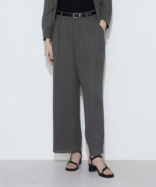 COMME CA PLATINUM S-SIZE / コムサ・プラチナ エスサイズ その他パンツ | 〔 Sサイズ 〕 【セットアップ対応】シアーチェックタックパンツ（04:グレー系）