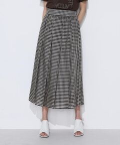 COMME CA PLATINUM S-SIZE / コムサ・プラチナ エスサイズ ロング・マキシ丈スカート | 〔 Sサイズ 〕 先染めシアーチェック タックスカート