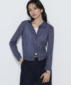 COMME CA PLATINUM S-SIZE / コムサ・プラチナ エスサイズ カーディガン・ボレロ | 〔 Sサイズ 〕 レーヨンイタリア糸 ワイドリブポロカーディガン