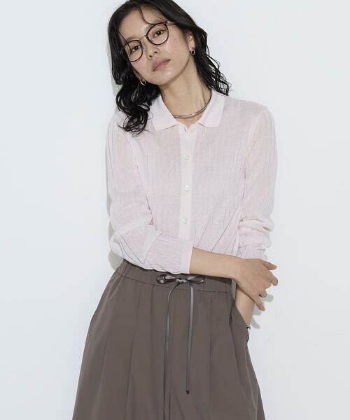 COMME CA PLATINUM S-SIZE / コムサ・プラチナ エスサイズ カーディガン・ボレロ | 〔 Sサイズ 〕 レーヨンイタリア糸 ワイドリブポロカーディガン | 詳細4