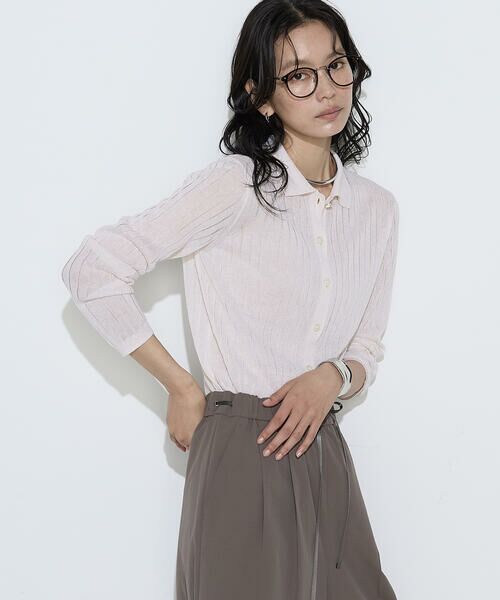 COMME CA PLATINUM S-SIZE / コムサ・プラチナ エスサイズ カーディガン・ボレロ | 〔 Sサイズ 〕 レーヨンイタリア糸 ワイドリブポロカーディガン | 詳細5