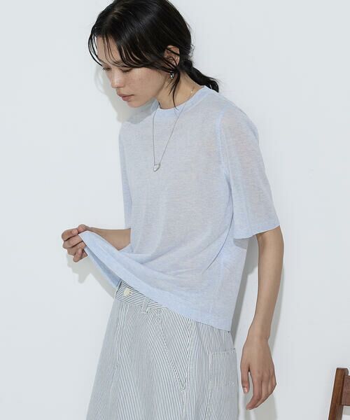 COMME CA PLATINUM S-SIZE / コムサ・プラチナ エスサイズ ニット・セーター | 〔 Sサイズ 〕 レーヨンイタリア糸 半袖プルオーバー | 詳細23