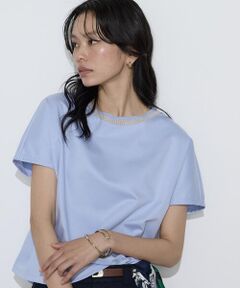 COMME CA PLATINUM S-SIZE / コムサ・プラチナ エスサイズ Tシャツ | 〔 Sサイズ 〕 ダブルフェイス ニット付きTシャツ