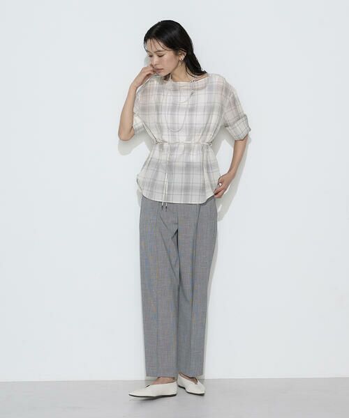 COMME CA PLATINUM S-SIZE / コムサ・プラチナ エスサイズ シャツ・ブラウス | 〔 Sサイズ 〕 モノトーンシアーチェック ブラウス | 詳細1