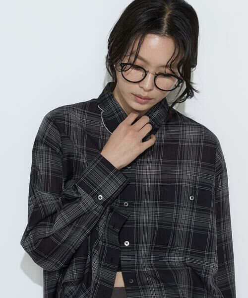 COMME CA PLATINUM S-SIZE / コムサ・プラチナ エスサイズ シャツ・ブラウス | 〔 Sサイズ 〕 モノトーンシアーチェック シャツ | 詳細22