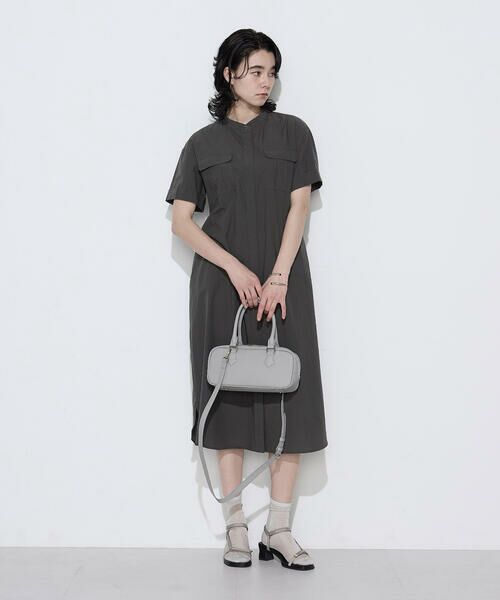 COMME CA PLATINUM S-SIZE / コムサ・プラチナ エスサイズ ロング・マキシ丈ワンピース | 〔 Sサイズ 〕 タイプライター ロングシャツドレス（08:チャコール）