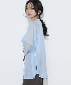 COMME CA PLATINUM S-SIZE / コムサ・プラチナ エスサイズ シャツ・ブラウス | 〔 Sサイズ 〕 リネンポリエステルオーガンジー ラグランスリーブシャツ羽織り