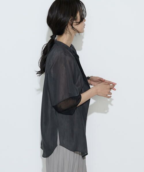 COMME CA PLATINUM S-SIZE / コムサ・プラチナ エスサイズ シャツ・ブラウス | 〔 Sサイズ 〕 リネンポリエステルオーガンジー ラグランスリーブシャツ羽織り | 詳細7
