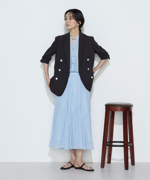 COMME CA PLATINUM S-SIZE / コムサ・プラチナ エスサイズ テーラードジャケット | 〔 Sサイズ 〕 リネン／トリアセテートストレッチ ダブルブレストジャケット | 詳細1