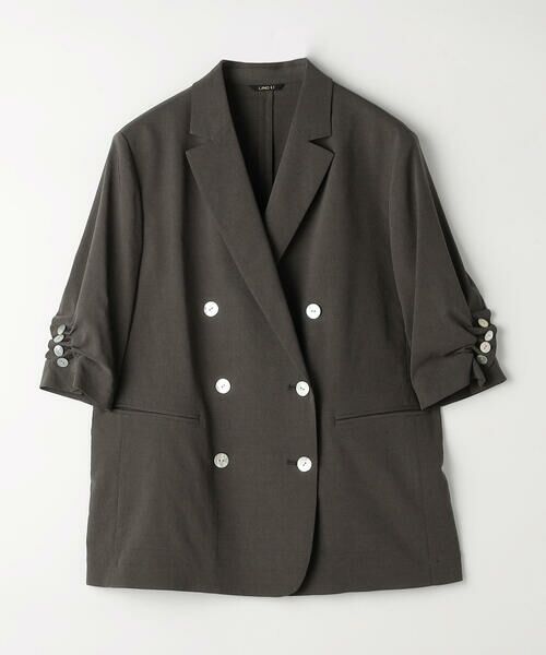 COMME CA PLATINUM S-SIZE / コムサ・プラチナ エスサイズ テーラードジャケット | 〔 Sサイズ 〕 リネン／トリアセテートストレッチ ダブルブレストジャケット | 詳細15