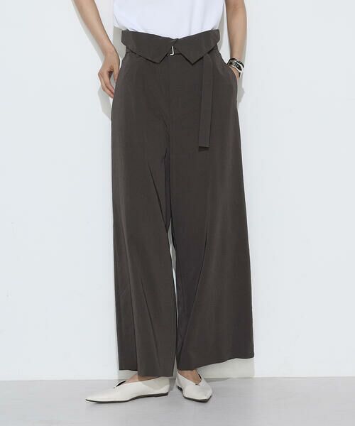 COMME CA PLATINUM S-SIZE / コムサ・プラチナ エスサイズ その他パンツ | 〔 Sサイズ 〕 リネン／トリアセテート ハイウエストパンツ（14:ブラウン）