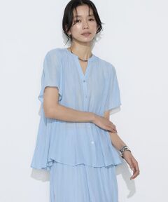 COMME CA PLATINUM S-SIZE / コムサ・プラチナ エスサイズ シャツ・ブラウス | 〔 Sサイズ 〕 【セットアップ対応】カッセンシフォンオーガンジー フレアブラウス