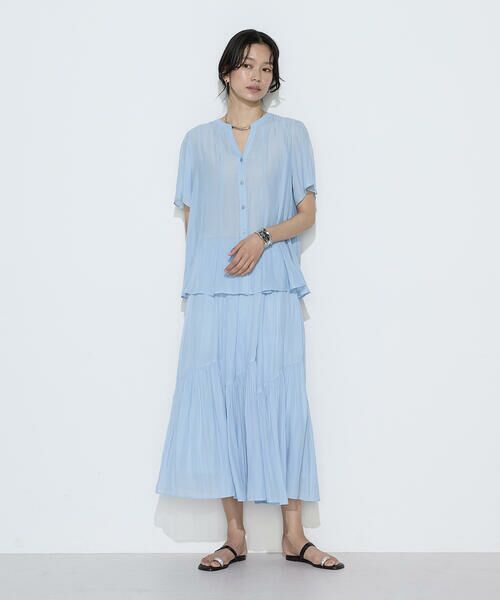 COMME CA PLATINUM S-SIZE / コムサ・プラチナ エスサイズ ロング・マキシ丈スカート | 〔 Sサイズ 〕 【セットアップ対応】カッセンシフォンオーガンジー アシンメトリーギャザースカート | 詳細20