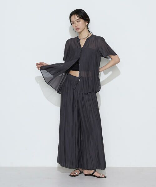 COMME CA PLATINUM S-SIZE / コムサ・プラチナ エスサイズ その他パンツ | 〔 Sサイズ 〕 割繊×シフォン プリーツパンツ | 詳細1