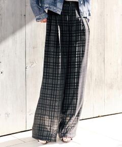 COMME CA PLATINUM S-SIZE / コムサ・プラチナ エスサイズ その他パンツ | 〔 Sサイズ 〕 【セットアップ対応】接結チェック タックワイドパンツ