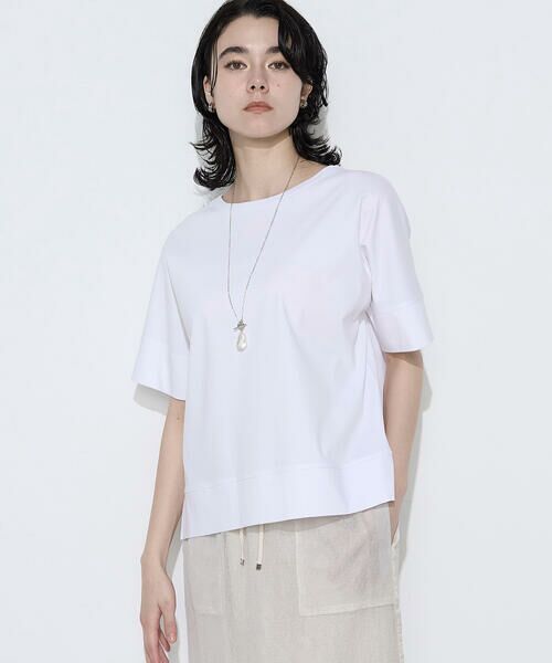 COMME CA PLATINUM S-SIZE / コムサ・プラチナ エスサイズ Tシャツ | 〔 Sサイズ 〕 クールタッチコットンスムース Tシャツ（01:ホワイト）