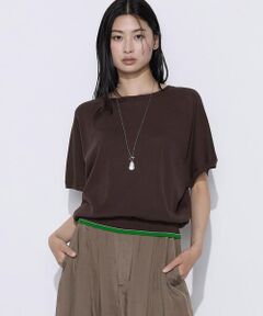 COMME CA PLATINUM S-SIZE / コムサ・プラチナ エスサイズ ニット・セーター | 〔 Sサイズ 〕 カラートリミング フレンチニットプルオーバー