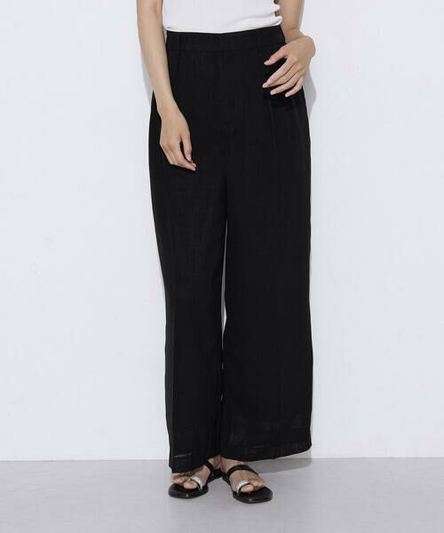 COMME CA PLATINUM S-SIZE / コムサ・プラチナ エスサイズ その他パンツ | 〔 Sサイズ 〕 【セットアップ対応】トリアセクールスラブ タックワイドパンツ（05:ブラック）