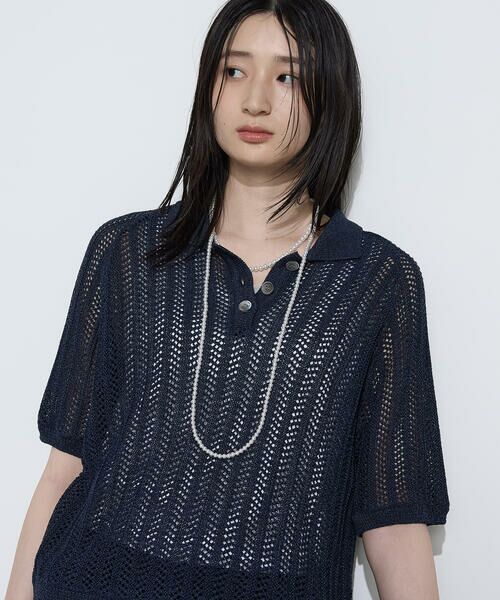 COMME CA PLATINUM S-SIZE / コムサ・プラチナ エスサイズ ニット・セーター | 〔 Sサイズ 〕 美濃和紙 透かしニットポロ | 詳細18