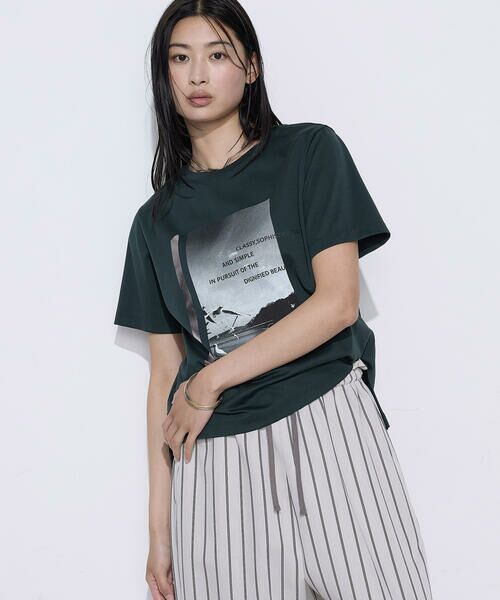 COMME CA PLATINUM S-SIZE / コムサ・プラチナ エスサイズ Tシャツ | 〔 Sサイズ 〕 スーピマコットンポンチ Tシャツ（21:グリーン）