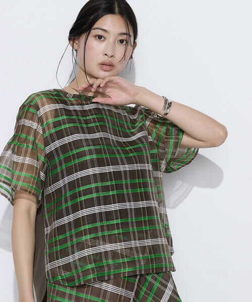 COMME CA PLATINUM S-SIZE / コムサ・プラチナ エスサイズ シャツ・ブラウス | 〔 Sサイズ 〕 【セットアップ対応】シルクシアーチェック Tブラウス | 詳細15