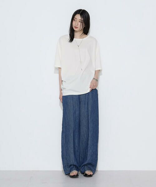 COMME CA PLATINUM S-SIZE / コムサ・プラチナ エスサイズ Tシャツ | 〔 Sサイズ 〕 ドライスムース／スーピマバイオスムース アシンメトリーTシャツ | 詳細1