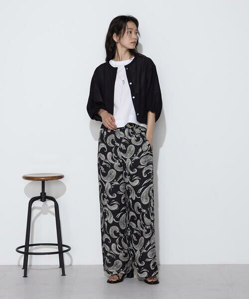 COMME CA PLATINUM S-SIZE / コムサ・プラチナ エスサイズ その他パンツ | 〔 Sサイズ 〕 麻調ポリエステル ボタニカルペイズリーパンツ | 詳細2