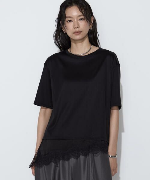 COMME CA PLATINUM S-SIZE / コムサ・プラチナ エスサイズ Tシャツ | 〔 Sサイズ 〕 スーピマコットン 裾レースコンビネーションTシャツ | 詳細17
