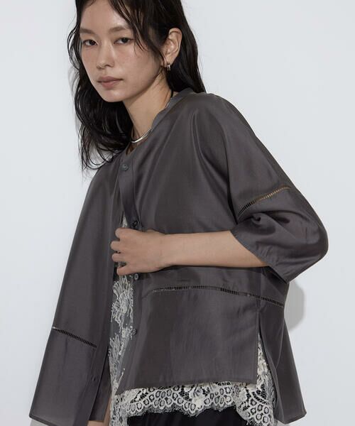 COMME CA PLATINUM S-SIZE / コムサ・プラチナ エスサイズ シャツ・ブラウス | 〔 Sサイズ 〕 ライトシルクウール ランタンスリーブシャツ | 詳細8