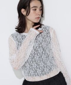 COMME CA PLATINUM S-SIZE / コムサ・プラチナ エスサイズ カットソー | 〔Sサイズ〕フラワージャージー スキンクルーネックプルオーバー