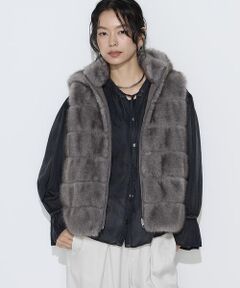 COMME CA PLATINUM S-SIZE / コムサ・プラチナ エスサイズ ベスト | 〔Sサイズ〕ミンク調フェイクファー リバーシブルジレ