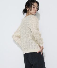 COMME CA PLATINUM S-SIZE / コムサ・プラチナ エスサイズ カーディガン・ボレロ | 〔Sサイズ〕【前後2WAY】フリンジジャカード ニットカーディガン