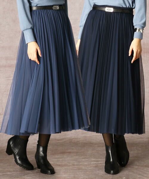 ソフトチュール プリーツスカート ロング マキシ丈スカート Comme Ca コムサ ファッション通販 タカシマヤファッションスクエア