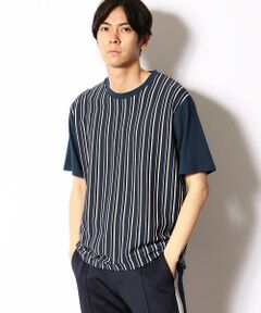 リヨセル混 ストライプＴシャツ