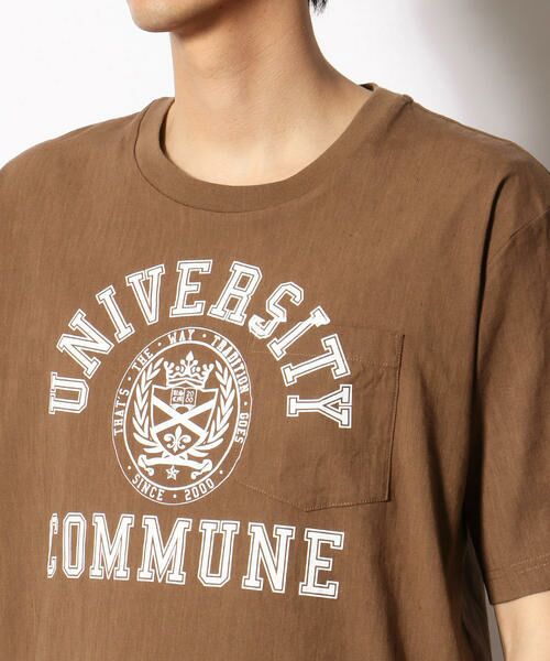 COMME CA COMMUNE / コムサコミューン Tシャツ | 《リネン》 ストレッチ カレッジ 布帛Ｔシャツ | 詳細5