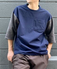 スエード切り替え　ビッグTシャツ