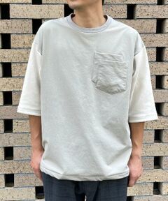 スエード切り替え　ビッグTシャツ