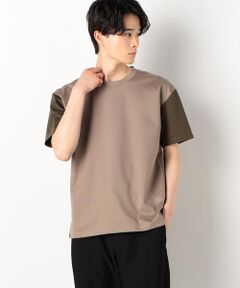 シルキーポンチ 袖配色 Ｔシャツ