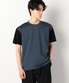 シルキーポンチ 袖配色 Ｔシャツ