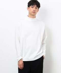 シルキーポンチ モックネック 長袖Ｔシャツ