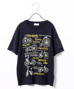 【Ｊrサイズ】自転車柄半袖Ｔシャツ