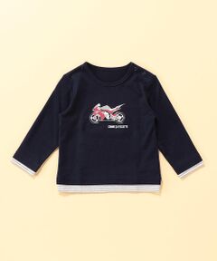 乗り物プリント長袖Ｔシャツ