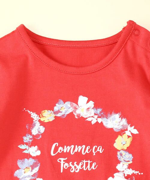 COMME CA FILLE / コムサ・フィユ Tシャツ | フラワーリースプリント半袖チュニックＴシャツ | 詳細2