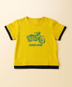 バイク柄プリント半袖Ｔシャツ