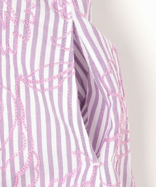 COMME CA FILLE / コムサ・フィユ ドレス | ロンドンストライプフラワー刺繍 ワンピース | 詳細5