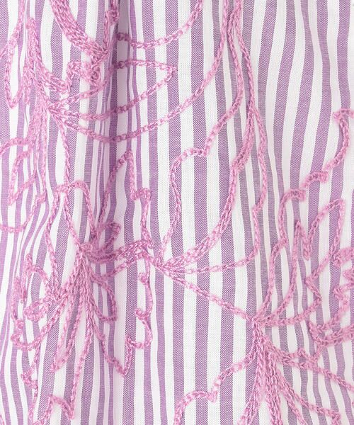 COMME CA FILLE / コムサ・フィユ ドレス | ロンドンストライプフラワー刺繍 ワンピース | 詳細6