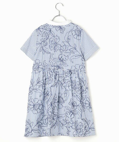 COMME CA FILLE / コムサ・フィユ ドレス | 〔140cmから〕ロンドンストライプフラワー刺繍 ワンピース | 詳細3