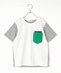 〔140cmから〕配色ポケット Tシャツ