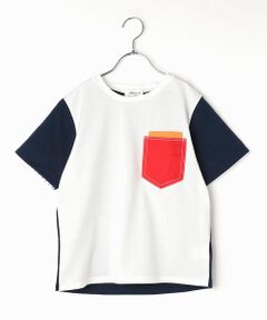 〔140cmから〕配色ポケット Tシャツ